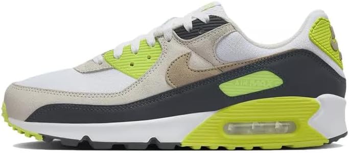 Nike Air Max 90 Men's Shoes (DM0029-107 White/Cyber/Dark Smoke Grey/Khaki) 42.5 EU