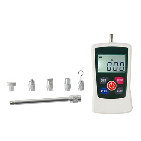 50N Digital Force Gauge Push and Pull Tester Meter with 4 Measurement Units N Kg Lb Oz, Automatic Backlight, Buzzer Alarm Function,1% Accuracy