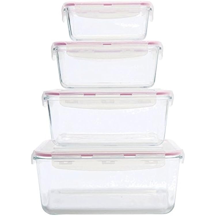 Tribest GLR04SN Glaslife Air-Tight Glass Storage Containers, Rectangular Set