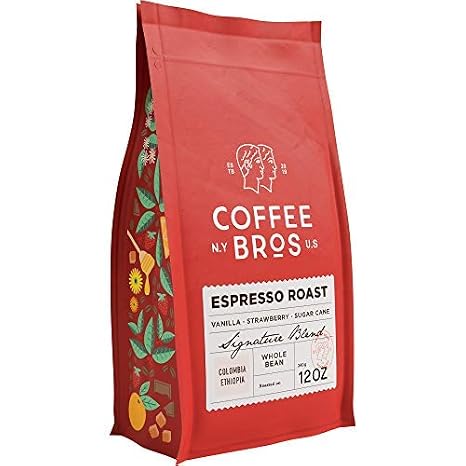 Coffee Bros, Espresso Roast Whole Bean 100% Arabica 1 Bag (12oz) Colombia & Ethiopia Gourmet & Specialty