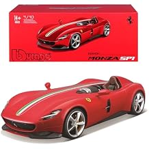 Bburago Ferrari Signature Monza SP-1 Super Car 1:18 Scale Incredibly Detailed Die-Cast Replica Collectible Model Vehicle, Red