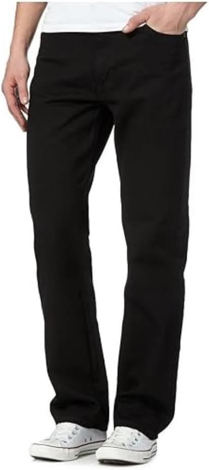 Men’s Straight Leg Denim Jeans Regular Fit Casual Pants Heavy Duty Durable Classic Style Everyday Wear Solid Color Comfortable Breathable Fashion Trousers UK Sizes