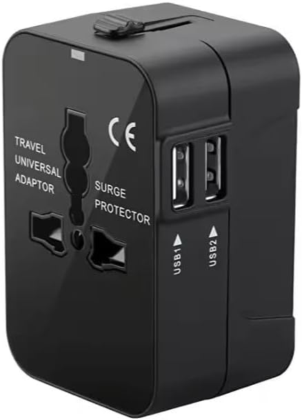 Universal Travel Adapter Worldwide with USB C & 3 USB Ports, International Plug Adapter for Europe, UK, Italy, France, Germany, All in One Universal Power Adapter for Over 200 Countries
