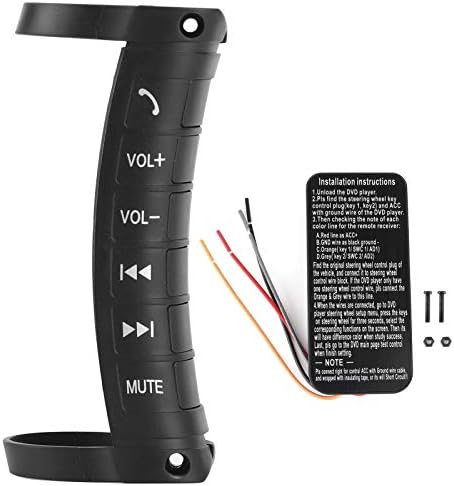 Universal Multifunction Steering Wheel Control, 2 Din DVD Navigation Button Remote Controller with Car Steering Wheel Buttons, Black