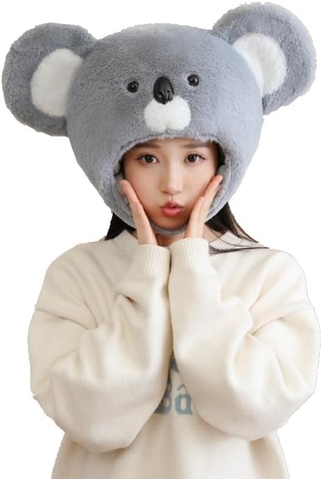 Clobeau Animal Costume Hat Funny Plush Animal Hat Dress Up Party Headwear Novelty Props for Party Cosplay Halloween