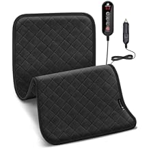 CooCoCo 12V/24V Car Heated Blanket, 12" x 24" Heated Blanket, Car Electric Blanket for Back, 5 Heat Setting, Auto-Off