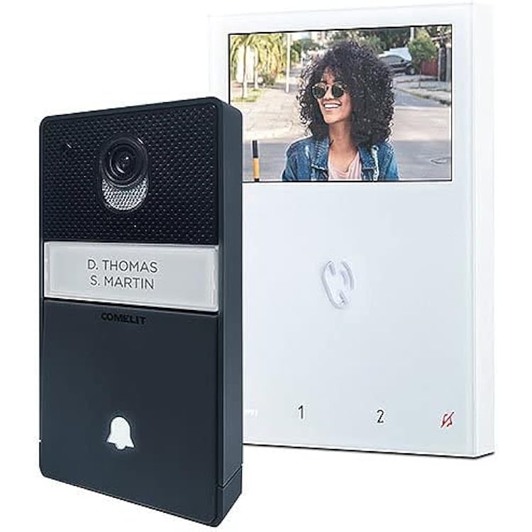 HFX-700B Door Station Kit with Mini Hands-Free Monitor, Simplebus 2 Wire, Weather Resistant IP54 Doorbell, 480x272 Pixel Resolution