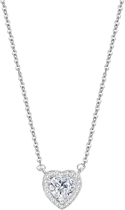 14K Gold 1ct Diamond Pendant Necklace,Heart Necklaces for Women in D-color VVS1, Birthday Gift for Wife