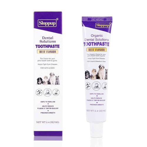 Toothpaste | Teeth Cleaning and Fresh Breath Dental Care for Ragamuffin Cat Kittens and Adult Cats | Soothes Inflamed Gums | Safe for Puppies | Vet Formulated 1 Pack 2.4 OZ