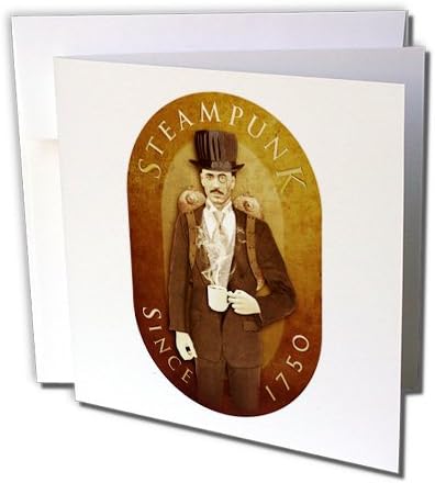 3dRose 8 x 8 x 0.25 Inches Steampunk Greeting Cards, Set of 6 (gc_12656_1)