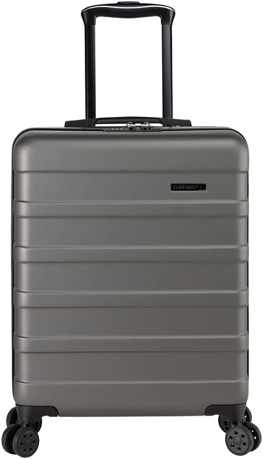 Cabin Max Anodized Carry On Suitcase 18"x14"x8" 45x36x20cm Lightweight Hand Luggage Suitable for Under Seat Easy Jets, Graphite, 55 x 40 x 20 cm, Trolley