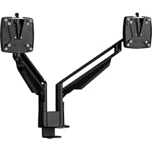 Novus CLU Duo Monitor Arm, Easily Align 2 Monitors, Adjustable for Comfortable Ergonomic Viewing, Gas Spring Stay-Put Positioning, Fast Installation with 3-in-1 Mount, Black