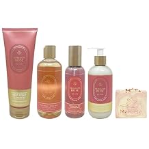 Bath & Body Works Aromatherapy Heirloom Rose 4 Piece Gift Set - Body Cream, Body Wash, Essential Oil Mist and Body Lotion - with a Himalayan Salts Springs Bar Soap - Full Size