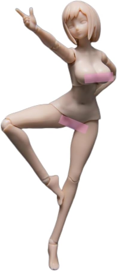 1/12 Scale Flexible Female Body Pale Skin Huge Breast 6in Plump Body Female Action Figure Body Doll