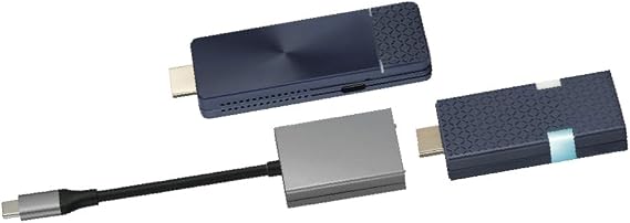 CastGo, Wireless HDMI, Wireless Display, HDMI and Type C, 4K30Hz, 2 Split Screens, AirPlay, Miracast, Chromecast, Up to 165ft, QuattroPod Lite II