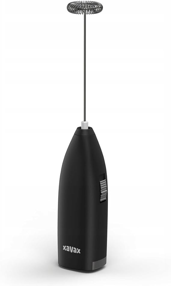 XAVAX Electric Milk Frother (Milk Frother Stainless Steel Battery-Operated Electric Multifunctional) Colour Black