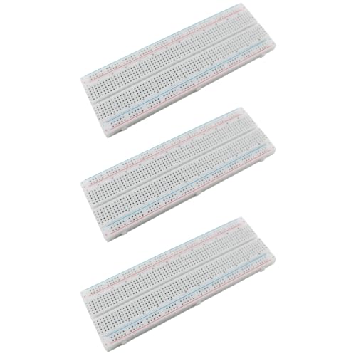 3PCS MB-102 Breadboard 830 Hole Test Holes Test Board ABS Plastic Panel Kit Power Distribution Connection Block for Lab Board Testing Robotics Instrumentation