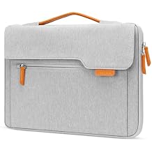 MOSISO 360 Protective Laptop Sleeve Compatible with MacBook Air/Pro,13-13.3 inch Notebook, Compatible with MacBook Pro 14 inch M4 M3 M2 M1, Flapover Bag with Fully Open Zipper&Handle&Pockets, Gray