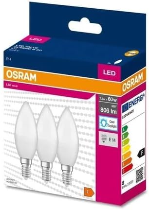 Osram Ledvalue 75W (60W) 3 Lü Led Mum Ampul Beyaz - 6500K E14 [Enerji Sınıfı F]
