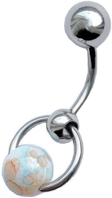 Vch Jewelry Vertical Hood - Vch Piercing Jewelry for Women - Vch Jewelry Curved Barbell - Piercing Multi Color Glass Ball Door Knocker Hood Piercing Jewelry
