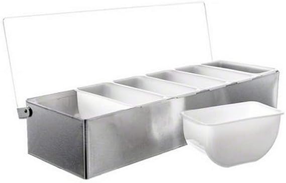 TableCraft Condiment Caddy, Pizza Topping Station, Stainless Steel Base