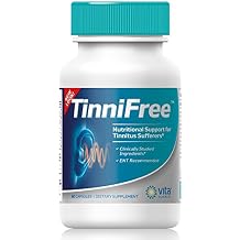 Tinnitus Relief Formula - Tinnifree with Clinically Studied Ingredients. Powerful Effective Formula to Improve Inner Ear Circulation & Help Stop Ringing in the Ears , ENT Recommended. 60 ct.