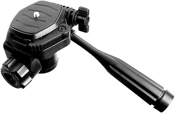 Tripod Fluid Head Mount Panhead with 1/4'' Quick Release Plate Long Handle Pan/Tilt Head Phone Holder Adapter Pan Head for Action Camera Tripod DSLR Camcorder Video Recording Vlog Selfie Stick