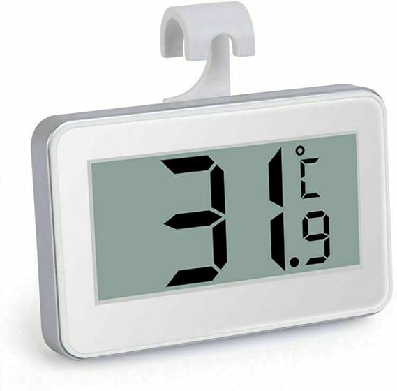 DollaTek Refrigerator Thermometer,LCD Digital Fridge Freezer Thermometer Monitor with Hanging Hook and Retractable Stand