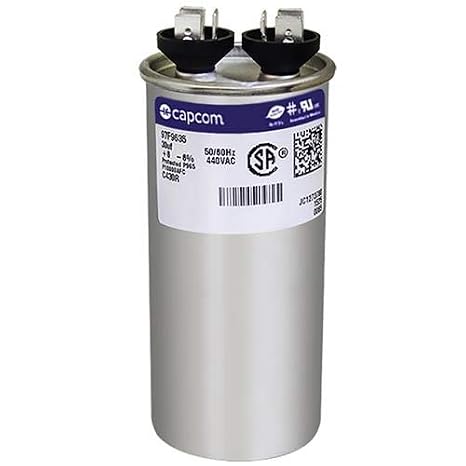 97F9635 30 uf MFD 440 Volt VAC - Replacement Round Run Capacitor