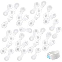 100 Pack Hospital Wristbands Snap Buckle Disposable Secure Lock Clip for Vinyl Wristband Events Wrist Band Concert Waterpark Party Bracelet Festival Admission Identification ID Bands