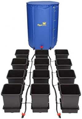 AutoPot 12 Pot System with 3.9 gal pots and 60 gal FlexiTank - Self-Watering Gravity-Fed Hydroponic Indoor System, Black
