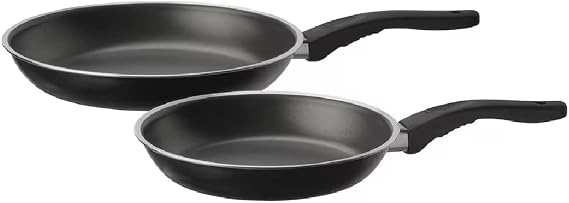 KAVALKAD Frying Pan set of 2 Black Kitchen Non-Stick Coating Cooking Pans