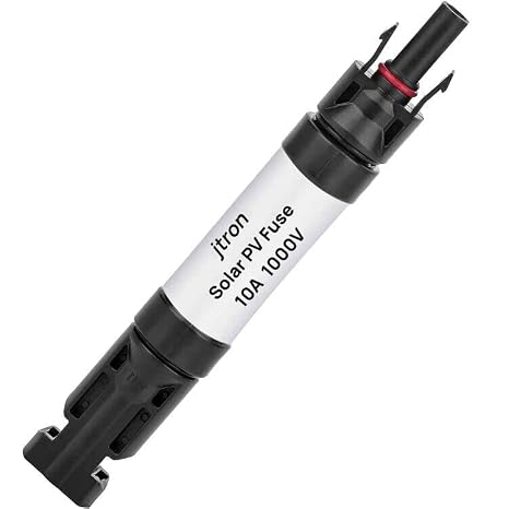 1000V PV Fuse Connector IP68 Waterproof Dustproof in-line Fuse Holder, Male and Female Solar Plug with 1 Fuse (10A)
