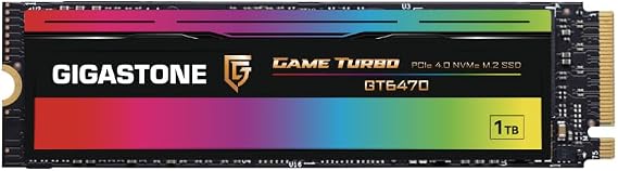 Gigastone Game Turbo PCIe Gen4x4 SSD 1TB, Speed Up to 7,300MB/s with SLC Caching Gaming/PC/Desktop/Laptop M.2 NVMe PCIe 4.0 2280 Internal Solid State Drive
