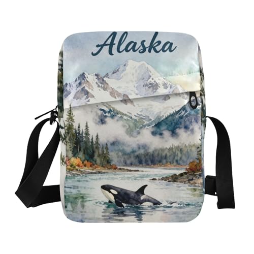 Alaska Scenery messenger bags for women cross body bag for woman Cross Body Purses Shoulder Handbag For Travel Adjustable Strap for Casual Casual Outdoor Daily