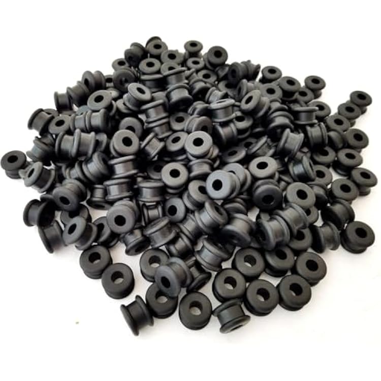 Pack of 100 Rubber Grommets: 14 Inside Diameter - 316 Groove Width - Fits 12 Panel Holes. Ideal for Sealing, DIY Projects, Wire Protection, and Cable Management