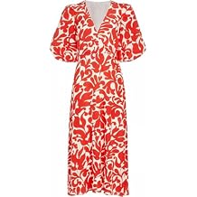 Rhode Women's Ina Filigree Midi-Dress, Red