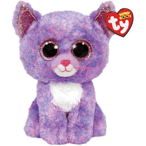 TY 2007521 Cassidy Cat Beanie Boo Stuffed Animal, Multicoloured, 15 cm