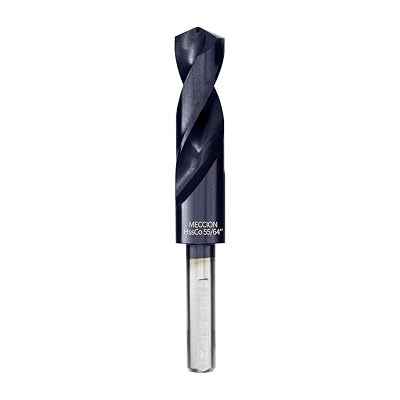 Meccion 5564 Inch Drill Bits Titanium Aluminum Nitride Coated, M35 Cobalt High Speed Steel Reduced Shank Drill Bit for Metal,Stainless Steel, cast Iron, Copper, Aluminum Etc.