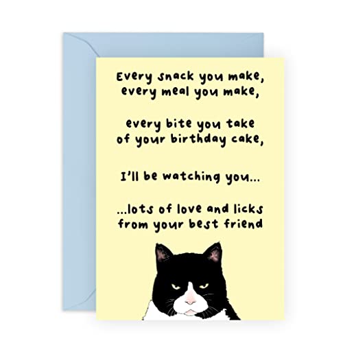 CENTRAL 23 Funny Cat Dad Card - Cute Birthday Card From Cat - Cat Birthday Card for Women Men Him Her - Vegan Ink -  With Stickers - Made In UK