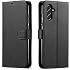 STARSHOP Compatible with Samsung Galaxy A13 5G Case, with [Tempered Glass Screen Protector Included] Leather Wallet Shockproof Phone Cover Kickstand with Pocket Card Slots Magnet Closure-Black