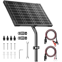Voltset 10W 12V Solar Battery Charger & Maintainer with Built-in MPPT Charge Controller, Adjustable Mount Bracket, Solar Trickle Charger 12V Solar Panel for Gate Opener, Electrical Fence, Car, Boat