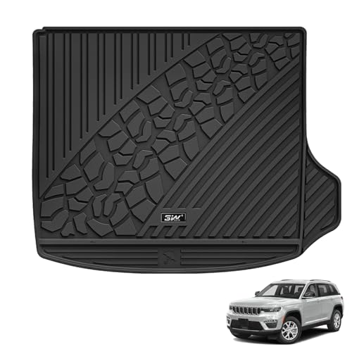 3W Cargo Liner Fit for 2022-2025 2026 Jeep Grand Cherokee Non L TPE All Weather Custom Fit Trunk Mat, Black