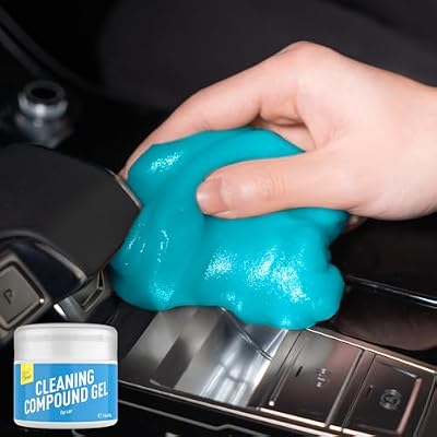 CLICK CLEAN Cleaning Gel for Car, 7oz Car Detailing Tools, Car Cleaning Putty Gel, Car Interior Cleaner Universal Dust Cleaner for Keyboard, Laptop, Car Air Vents Bluebell