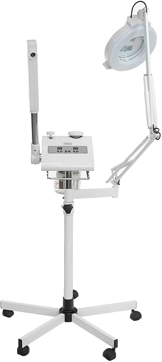 SKINACT 2 in 1 Digital Facial Steamer with Ozone and Aroma Therapy Basket and Magnifying Lamp