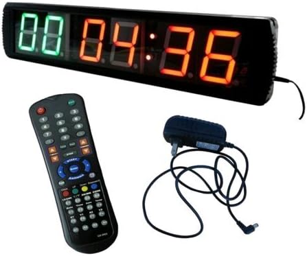 LED Fitness Interval Countdown/up Timer Wall Clock 4" High Character LED Digital Wall Interval Timer for Cross Fitness Multi-Function
