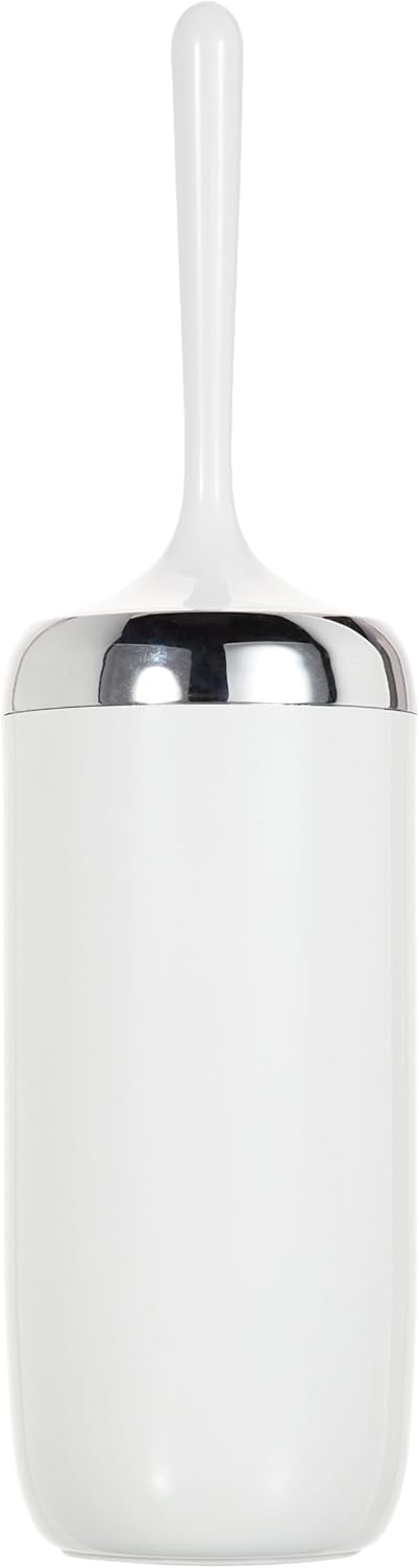Primanova Lima Toilet Brush, Chrome Decorated, White