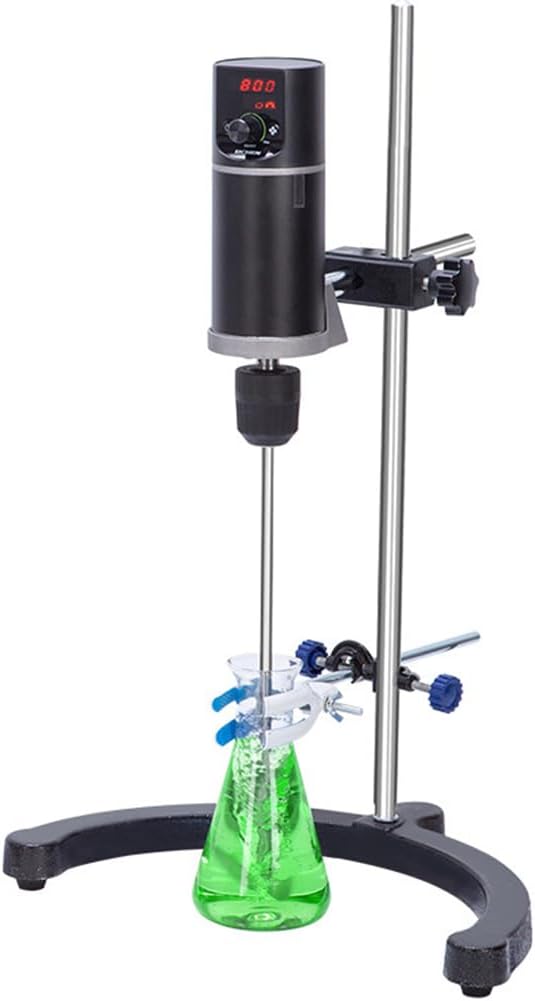 Lab Speed Stirrer, LCD Digital Display Electric Mixer, Overhead Precision Vertical Mixer, Rotating Speed 100-2000rpm for Solid-Liquid Mixing Experiments