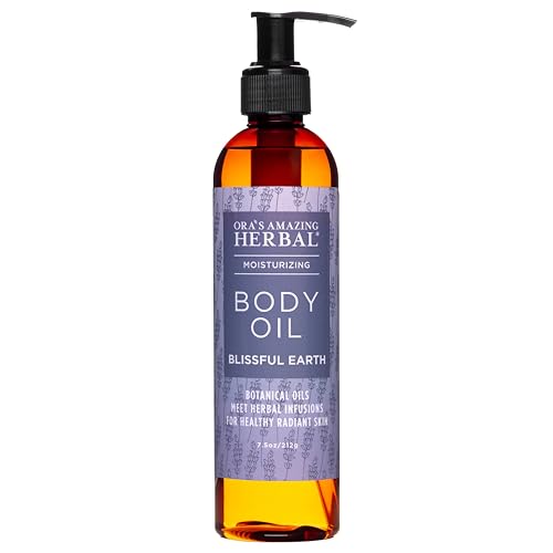 Oras Amazing Herbal Lavender Bath Oil, Herbal Infused Moisturizing Shower and Body Oil for Women with Organic Jojoba Calendula Relaxation & Dry Skin, Blissful Earth Scent with Pump 7.5 oz