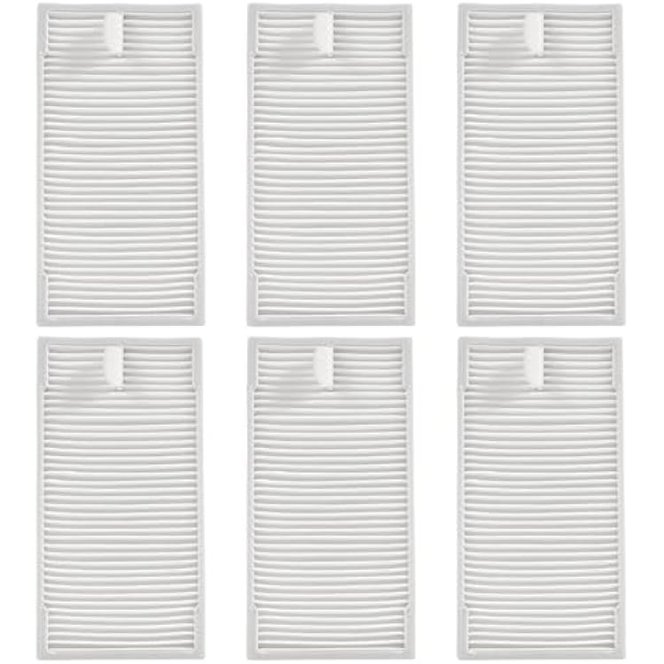 6PCS HEPA Filter Vacuum Filter Replacement Parts Accessories Compatible with Midea M9 Eureka E10S  Obode A8 A8 Plus Robot Vacuum Cleaner